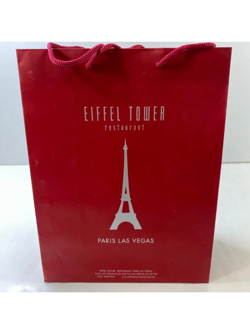 Eiffel Tower Restaurant Paris Las Vegas Souvenir Red Gift Bag Collector's Item